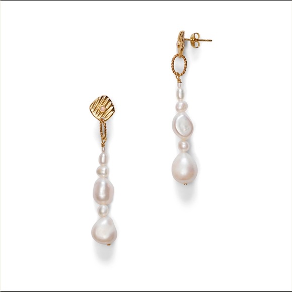 Anni Lu NWOT Jet-set Pearl Earrings - Picture 1 of 7